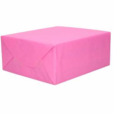 1x rol kraft inpakpapier roze 200 x 70 cm