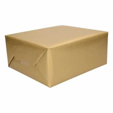 2 rollen cadeaupapier/inpakpapier goud 500 x 50 cm op rol