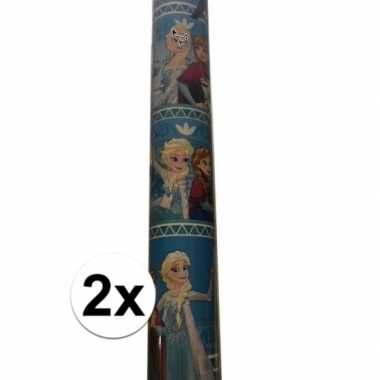 2x disney inpakpapier frozen anna/elsa 200 x 70 cm op rol