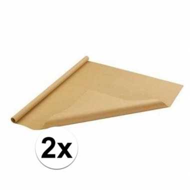 2x inpakpapier bruin 500 x 70 cm op rol