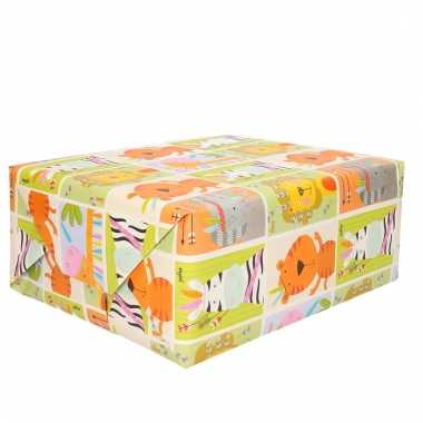 Inpakpapier safari dieren 200 x 70 cm