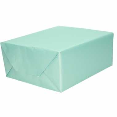 Luxe inpakpapier/cadeaupapier mintgroen zijdeglans 150 x 70 cm