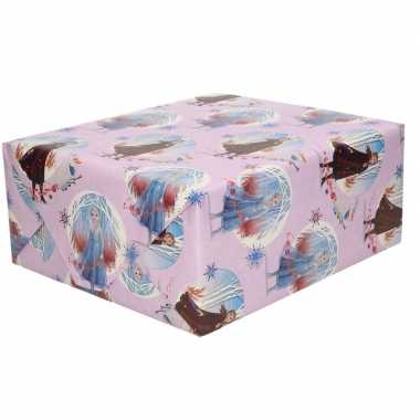 Rollen inpakpapier / cadeaupapier disney frozen lila 200 x 70 cm
