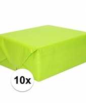 10x inpakpapier cadeaupapier lime groen kraftpapier 200 x 70 cm
