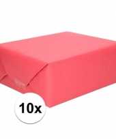 10x inpakpapier cadeaupapier rood kraftpapier 200 x 70 cm rollen