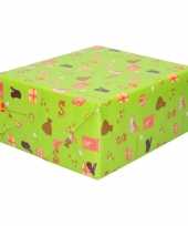 10x sinterklaas inpakpapier cadeaupapier print groen 250 x 70 cm