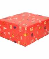 15x sinterklaas inpakpapier cadeaupapier print rood 250 x 70 cm