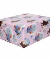 1x inpakpapier cadeaupapier disney frozen lila 200 x 70 cm rollen