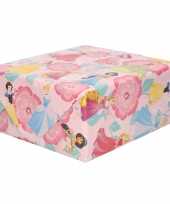 1x inpakpapier cadeaupapier disney prinsessen roze 200x70 cm op rol