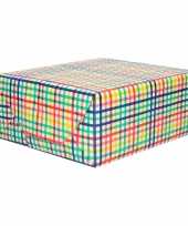 1x inpakpapier cadeaupapier gekleurd ruiten patroon 200 x 70 cm rollen