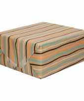 1x rol inpakpapier cadeaupapier gestreept urban nature 200 x 70 cm