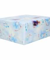 1x rollen inpakpapier cadeaupapier disney frozen elza olaf anna blauw 200 x 70 cm