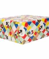 1x rollen inpakpapier cadeaupapier disney mickey en minnie mouse ballonnen 200 x 70 cm