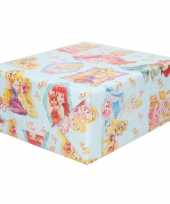 1x rollen inpakpapier cadeaupapier disney princess 200 x 70 cm blauw
