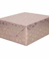 1x rollen kerst inpakpapier cadeaupapier roze gouden bomen 2 5 x 0 7 meter