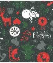 1x rollen kerst inpakpapier cadeaupapier zwart 2 5 x 0 7 meter