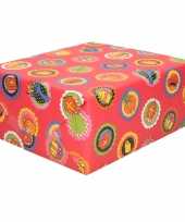 1x rollen sinterklaas inpakpapier cadeaupapier rood 2 5 x 0 7 meter
