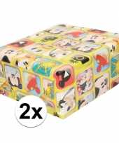 2x disney inpakpapier cadeaupapier mickey mouse 200 x 70 cm rol
