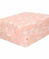 2x inpakpapier cadeaupapier roze alpaca lama print 200 x 70 cm