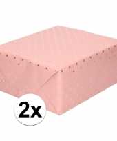 2x inpakpapier cadeaupapier roze sterren 150 x 70 cm rollen
