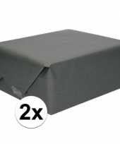 2x inpakpapier cadeaupapier zwart kraftpapier 200 x 70 cm rollen