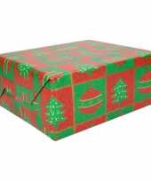 2x kerst inpakpapier rood groen 200 x 70 cm op rol
