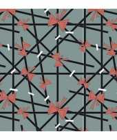 2x rollen inpakpapier cadeaupapier strikjes en lijnen groen 200 x 70 cm