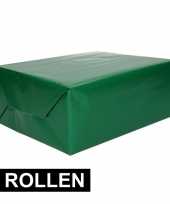 2x rollen inpakpapier groen 200 x 70 cm op rol