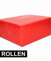 2x rollen inpakpapier rood 200 x 70 cm op rol