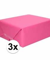 3x inpakpapier cadeaupapier fuchsia roze kraftpapier 200 x 70 cm