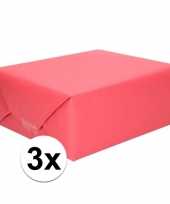 3x inpakpapier cadeaupapier rood kraftpapier 200 x 70 cm rollen