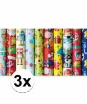 3x inpakpapier kinder verjaardag met zeemeermin thema 200 x 70