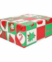3x kerst inpakpapier rood groen wit 200 x 70 cm op rol