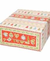 3x kerst inpakpapier wit met bomen rendieren print 200 x 70 cm