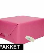 3x roze kraft inpakpapier met rolletje plakband pakket 11