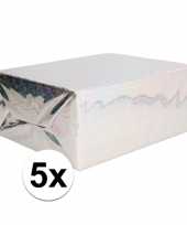 5x holografische zilver metallic folie inpakpapier 70 x 150 cm