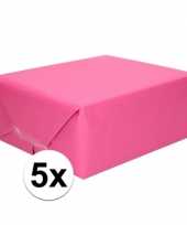 5x inpakpapier cadeaupapier fuchsia roze kraftpapier 200 x 70 cm