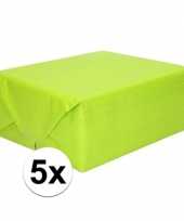 5x inpakpapier cadeaupapier lime groen kraftpapier 200 x 70 cm