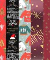 5x rollen kerst inpakpapier cadeaupapier diverse prints 2 5 x 0 7 meter voor volwassenen