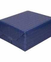 Inpakpapier cadeaupapier blauw met gouden strepen 200 x 70 cm