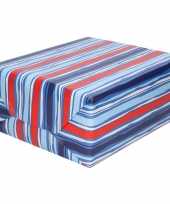 Inpakpapier cadeaupapier blauw rood gestreept 200 x 70 cm rol