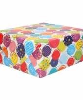 Inpakpapier cadeaupapier gekleurde ballonnen design 200 x 70 cm op rol