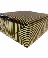 Inpakpapier cadeaupapier metallic goud zwart 150 x 70 cm