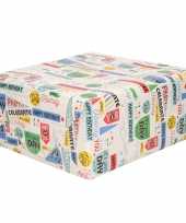 Inpakpapier cadeaupapier retro tekst design 200 x 70 cm op rol
