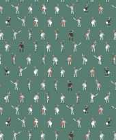 Inpakpapier cadeaupapier ridder 200 x 70 cm groen wit