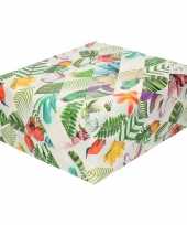 Inpakpapier cadeaupapier tropische vogels en blad 200 x 70 cm