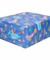 Inpakpapier kinder verjaardag met oceaandieren thema 200 x 70 cm
