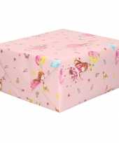 Inpakpapier kinderverjaardag meisje met ballonnen 200 x 70 cm