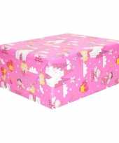 Inpakpapier roze elfjes thema 200 x 70 cm