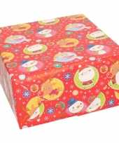 Kerst inpakpapier cadeaupapier rood met elfjes print 70 x 200 cm